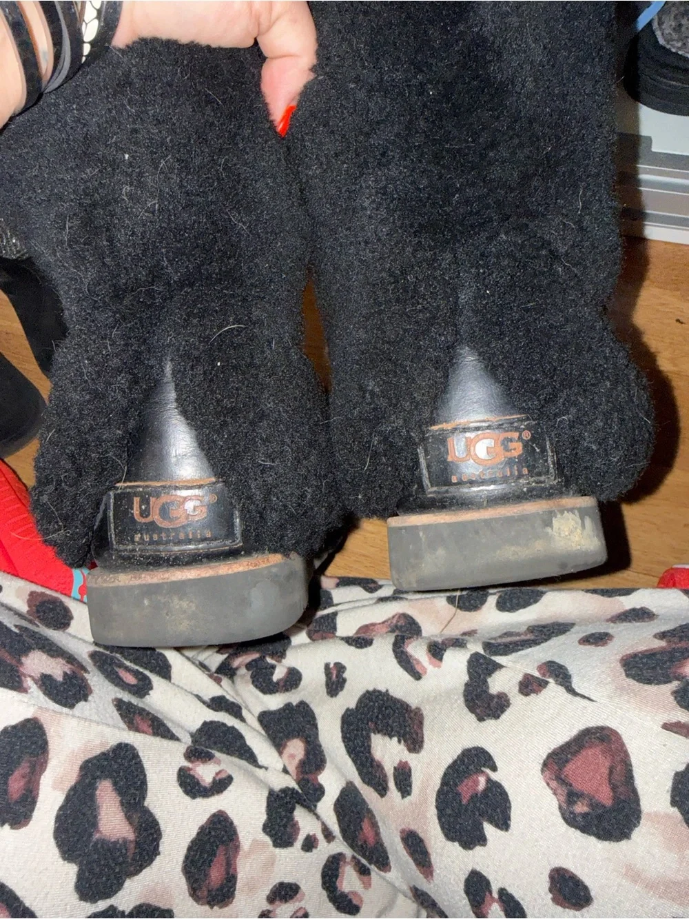 UGG Black Shearling Mid-Calf Winter Boots